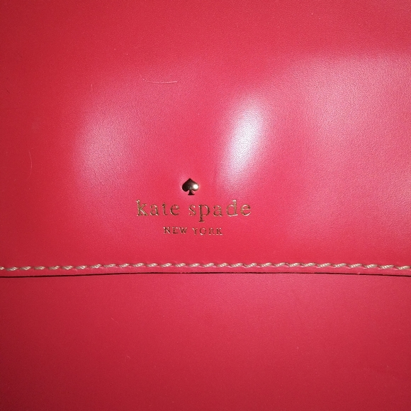 kate spade red satchel style smooth leather UNIQUE!!! - Picture 4 of 16